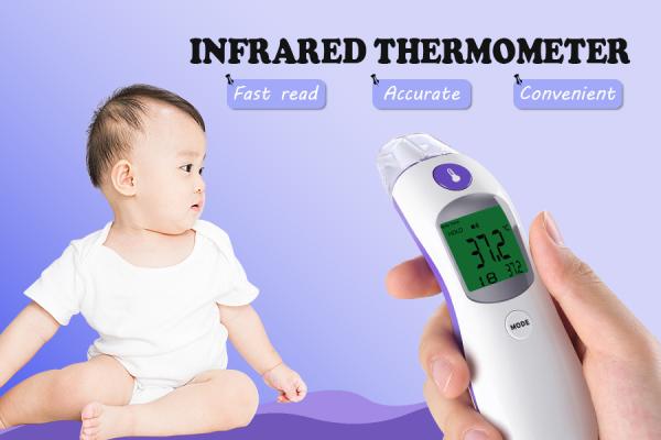 Eco - Friendly Infrared Forehead Thermometer Non Contact ABS Plastic Material