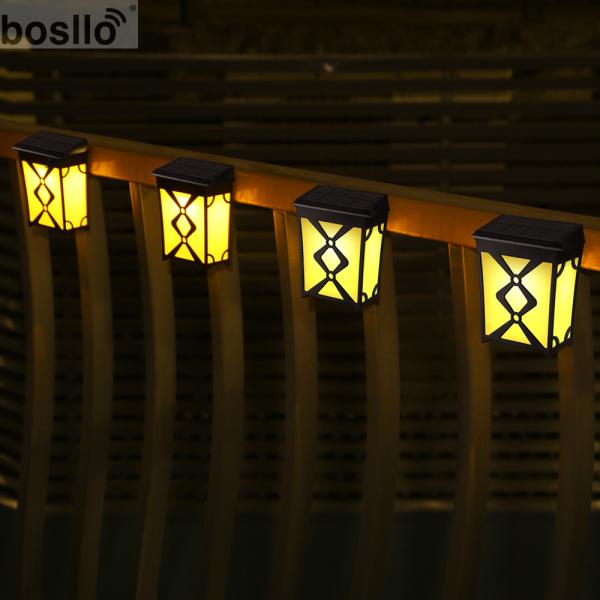 Наружное украшение стен Солнечные настенные фонари с янтарным цветом RGB