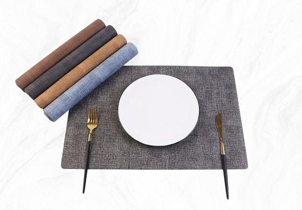 Xin Hui Kitchen or Dining Table Mat Place Mat with Printing Pattern in Grey and Black