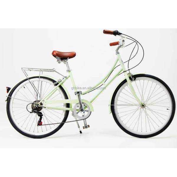 6 Speed Adult Women's Comfort Bike Vintage Lady Fitness City Bicycle with Basket