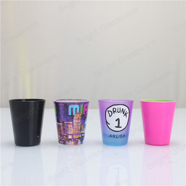 shot glass candle holder with custom printing for decoration
