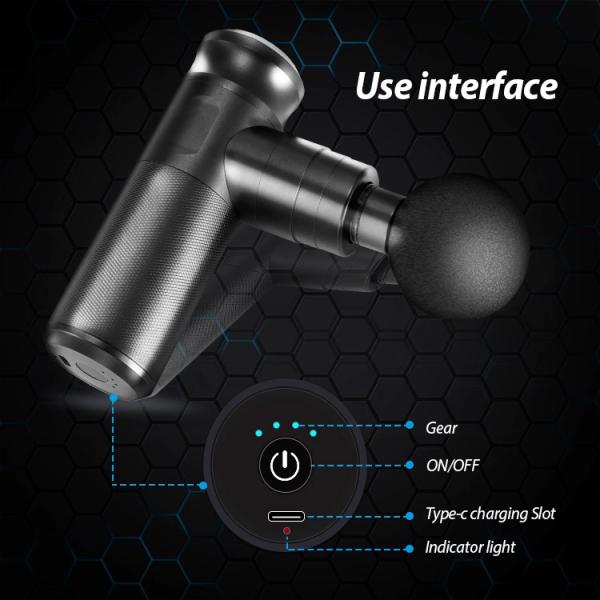 Custom Logo Gun Massager Timing Control and 6H Working Time for Relaxing Deep Muscles
