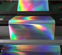 Caja de papel de papel holográfico arco iris metalizado / rollo para impresión UV y envoltura
