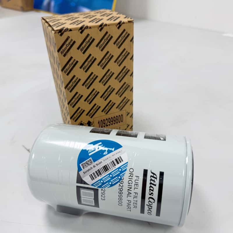 Genuine Original Atlas Copco Oil Filter 1092999800 with 10 Micron Absolute Filtration and Silicone Anti Drainback Valve for GA Series Compressors