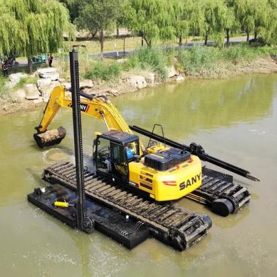 Amphibious Excavator Pontoon Float System for River Lake Swamp Dredging Equipment