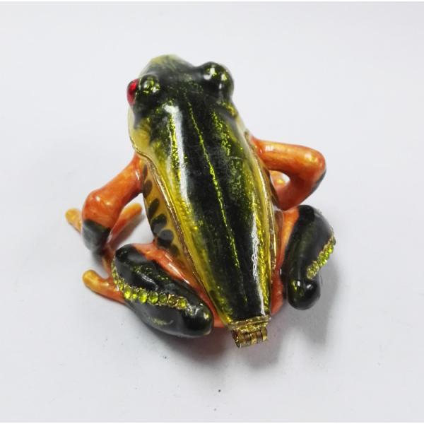 Frog diamond decoration trinket jewelry box petwer metal jewelry box for jewelry