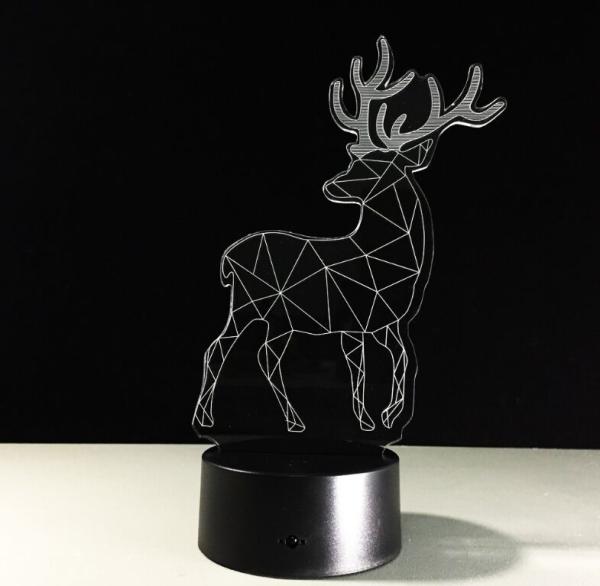 Deer 3D Night Light 7 Colors Change with Remote Timing Help Kids Fell Safe at Night or As A Gift Idea for Women or Girl