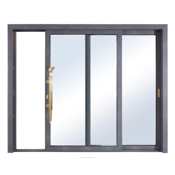 Bulletproof White Aluminum Sliding Doors Standing Impact Glass Prefabricated