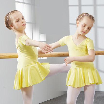 Children's cotton and spandex dance clothing Summer baby girl uniforms short sleeve ballet dance dress