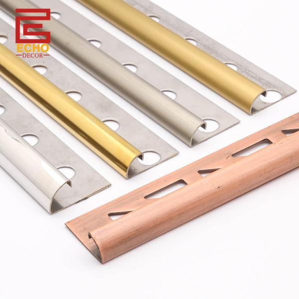 Bullnose Silver Stainless Steel Tile Trim 2.5m Metal Shower Tile End Trim