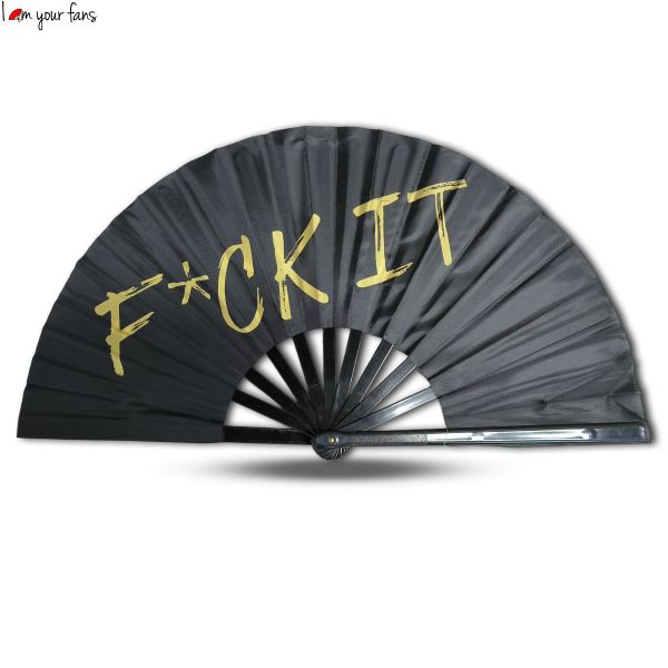 Hot Selling Personalized 33cm Large Clack Fan Rave Festival Fans Kungfu Hand Fans for Party, Dance