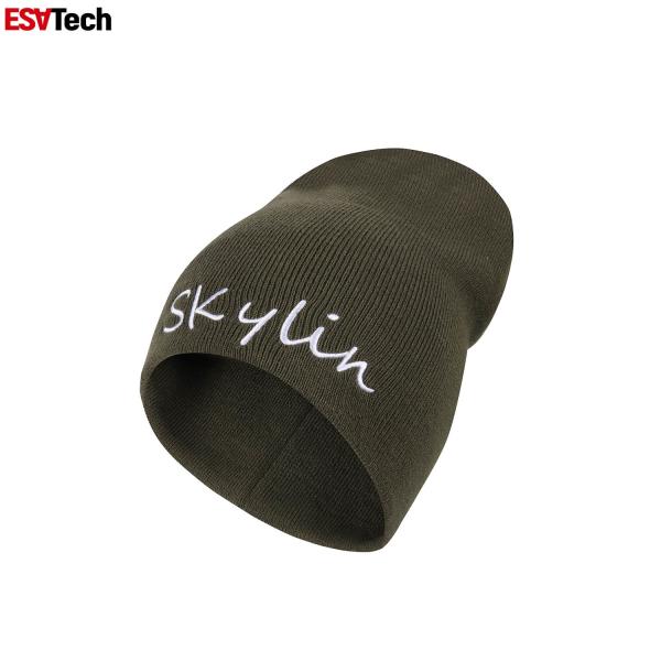 Proteção de orelha morna fluorescente de Beanie Hats Female Autumn Winter do chapéu reflexivo preto leve da malha