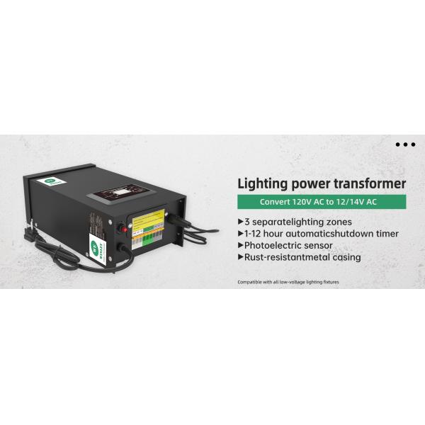 600w Low Voltage Landscape Transformer With Timer And Photocell Sensor 120v Ac To 12v 14v Ac
