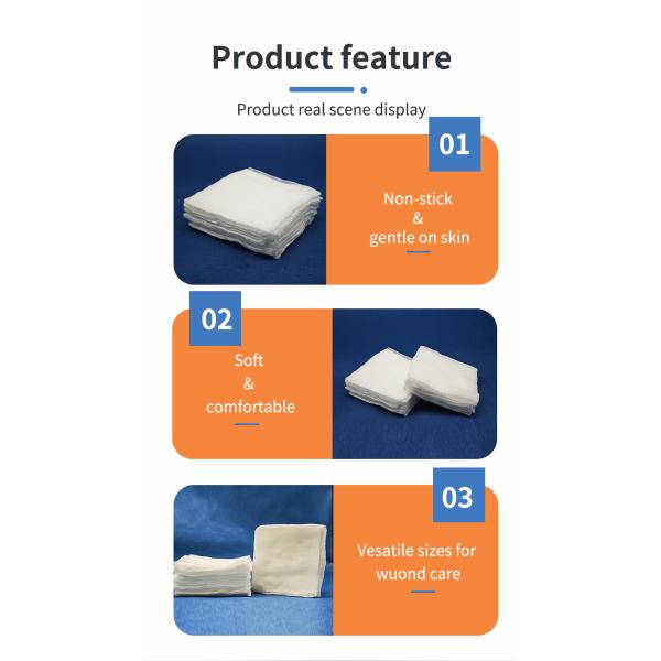 Gauze Pads & Blue Gauze Swab Medical Sterile Gauze Sponge With X-Ray10*10cm-16p 5Pcs/Bag