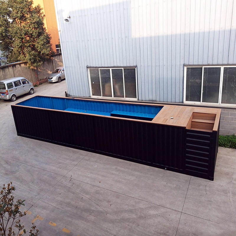Размер 40FT и бассейн контейнера цвета подгонянные Prefab стальным материалом с электрической и выступая за системой