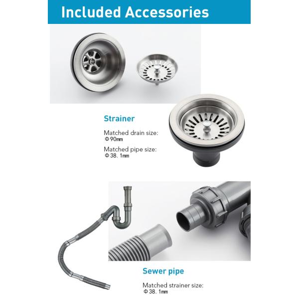 1.2mm Thick Stainless Steel Kitchen Sink Brushed Silver Color For Laundry Room