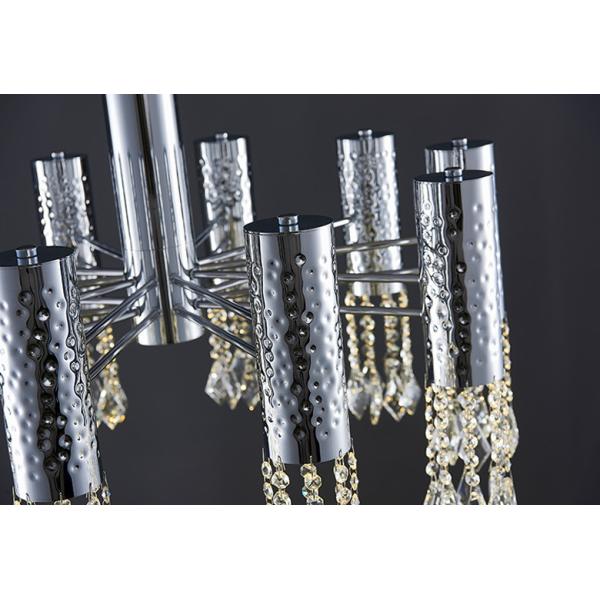 Stainless Steel Chrome Modern Crystal Ceiling Lights Adjustable 110V - 240V