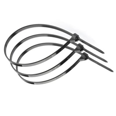 SS Barb Nylon Cable Tie 50 Lbs 8 Inch Black Tie Wrap 100 pcs/Bag