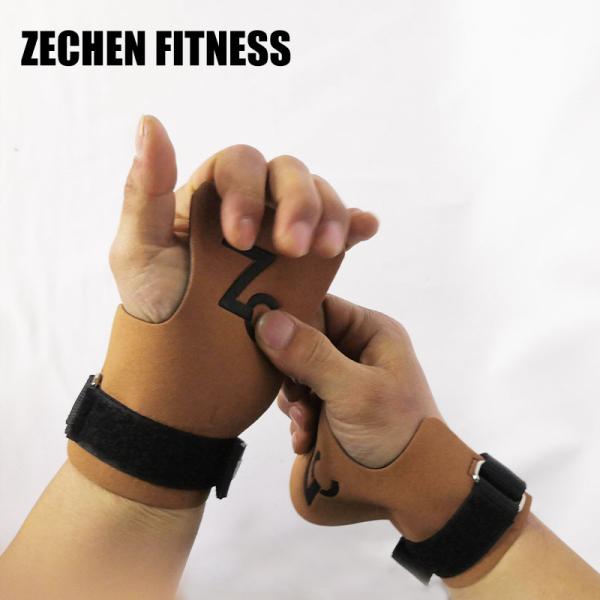 Crossfit Synthetic Leather Pull Up Bar Grips White Gym Gloves For Pull Ups Fitness