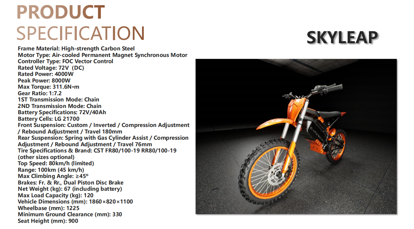 YTTRIUM POWER Electric Motorcycle with Yttrium-Star Battery, High-Torque Motor, and All-Scenario Riding Modes