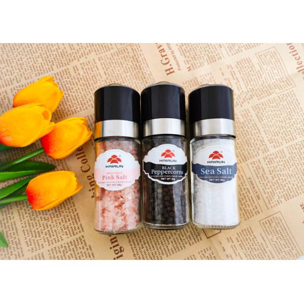 Molinillas de sal y pimienta de vidrio personalizadas para operación y rendimiento manuales