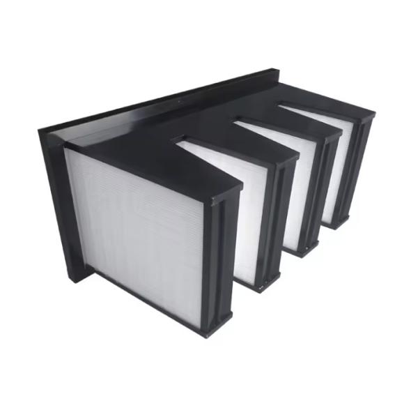 Fiberglass Cotton Synthetic Fiber V Bank Compact Cell Filter H14 Efficiency OEM/ODM