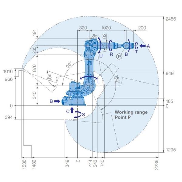 6 Axis Robot Arm GP110 Payload 110kg Reach 2236mm For Material Handing