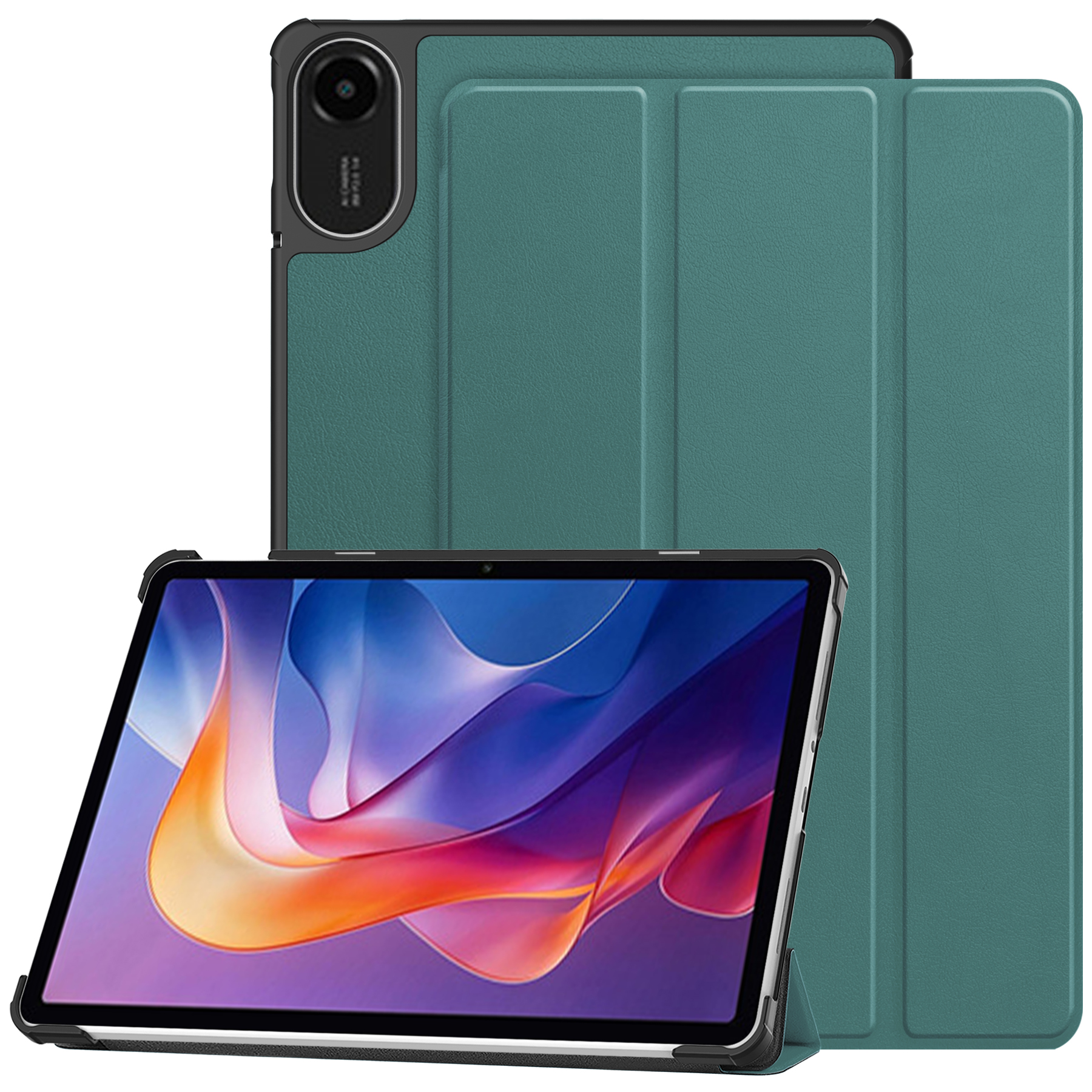 Laudtec Slim Stand Protective Cover with Hard PC Translucent Back Shell PU Leather Cover for Redmi Pad 2 2025 Case