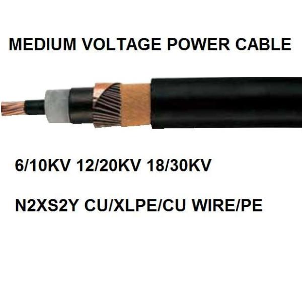 PVC Or PE Sheath Medium Voltage Power Cables , Armoured Electrical Cable N2XS(F)2Y