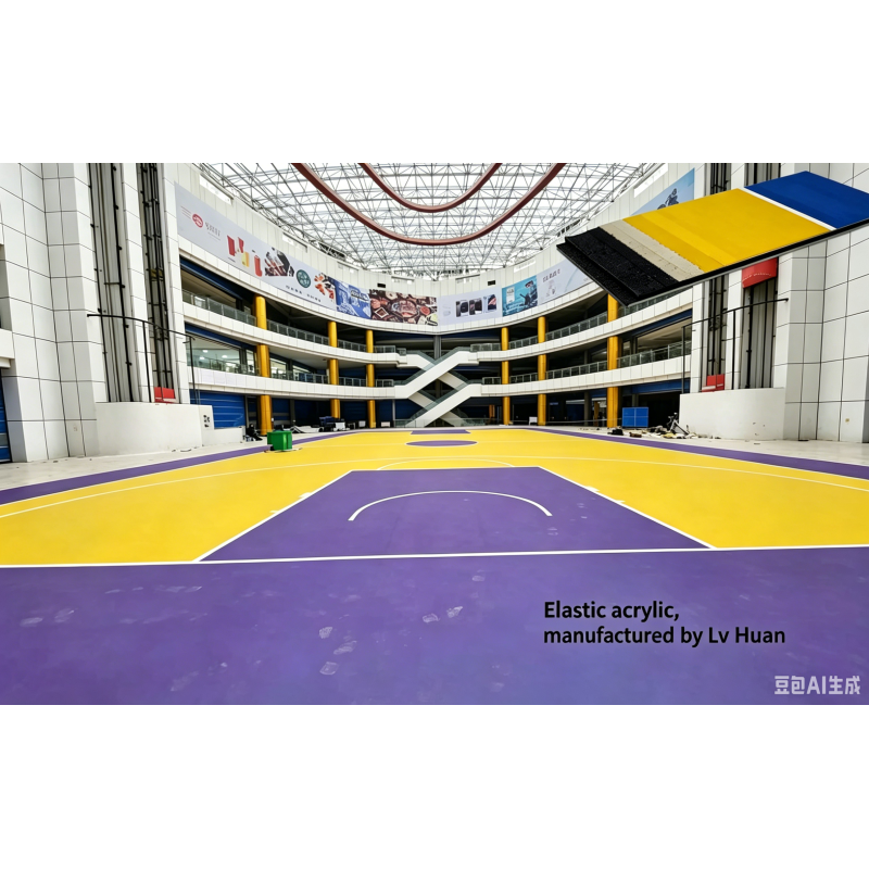 3mm - 5mm Outdoor Sports Court Surface Water Based Cushioned Acrylic Tennis Courts