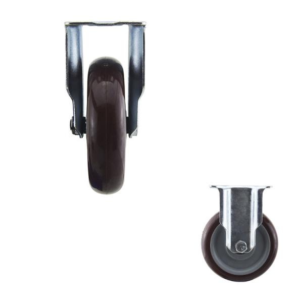 125mm Wheel 286lbs Capacity PU Fixed Medium Duty Casters