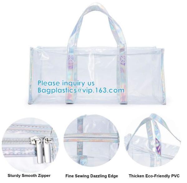PVC Travel Makeup Toiletry Storage Bag, Large Capacity Tote Bag, Cosmetic Clothes Organizer Bag