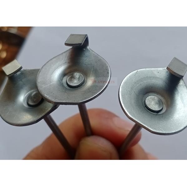12 Gauge SS Lacing Anchors Insulation Pin With Self Locking Washers For Blankets Fabrication