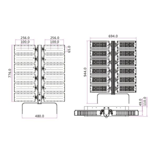Stable Lighting Industrial LED High Bay Tunnel Module 1500W Excellent Heat Dissipation