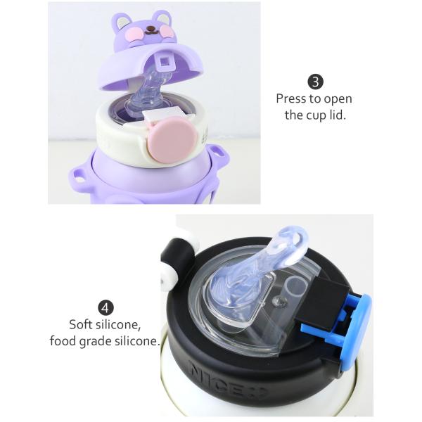 чашка Thermos нержавеющей стали 550ml с крышкой силикона качества еды