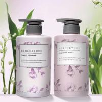 500 ml frasco de loção de shampoo rosa cilíndrico liso com bomba cinza