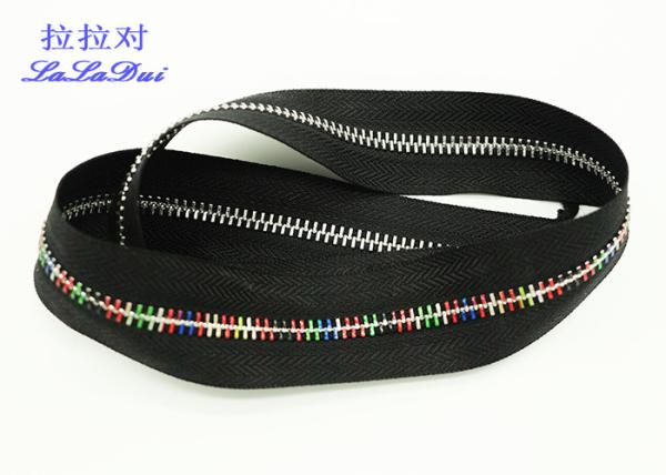 Auto Lock Slider Metal Zipper By The Yard ,  Close End Long Metal Zipper For Handbags