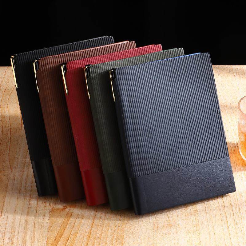 Brown Red Black Custom Leather Notebook Business Planner Gift Scratch Resistant