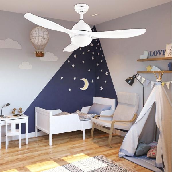 CCC Certificado 1stshine Branco 220V DC Motor 5 Velocidades Remote Control LED Ventilador de teto para Home Office