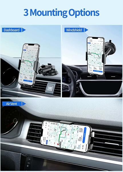 Leather Qi Wireless Car Charger 15W Air Vent Phone Holder Auto Clamping Mount