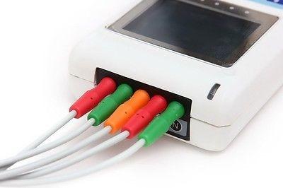 OLED Display TLC9803 Portable Patient Monitor 3 Channel Dynamic ECG Holter PC English Software