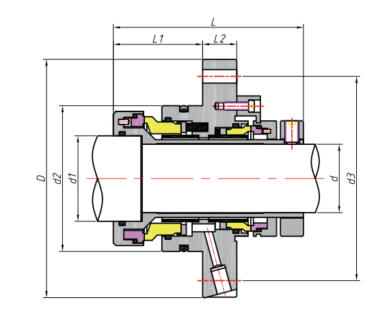 Anel de vedação mecânico de carburo de tungstênio de moagem única NBR