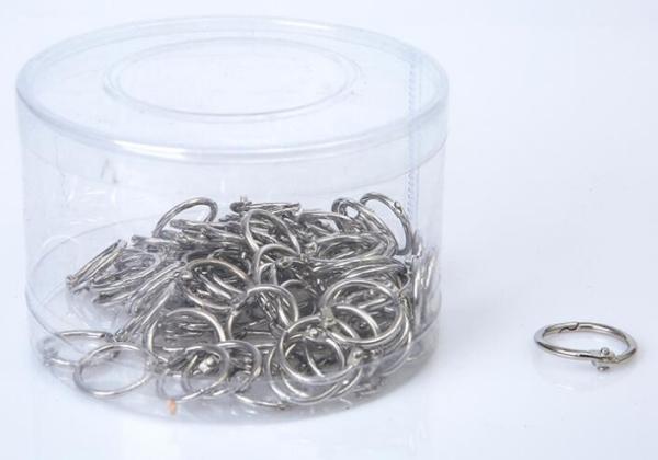 Metal nickel 25mm(1)loose leaf ring book binding ring hinged snap ring in PVC tube