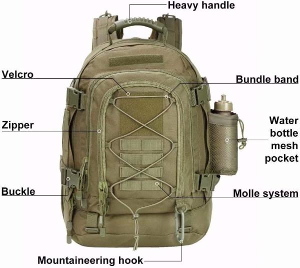 Backpack for Men Large Military Backpack Tactical Travel Backpack for Work,Camping,Hunting,Hiking