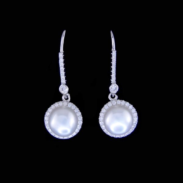 Серьги жемчуга плакировкой серебряные ювелирные изделия жемчуга заштырите/925 образцов пресноводные