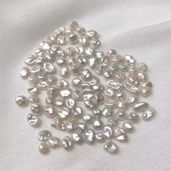 Wholesale of Natural Fresh Water Bright Silver Filigree Shaped Irregular Regeneration Beads Diy Ear Stud Accessories Loose Beads