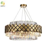 Diodo emissor de luz Crystal Chandeliers moderno claro de bronze de K9 Crystal Hanging Ceiling Light