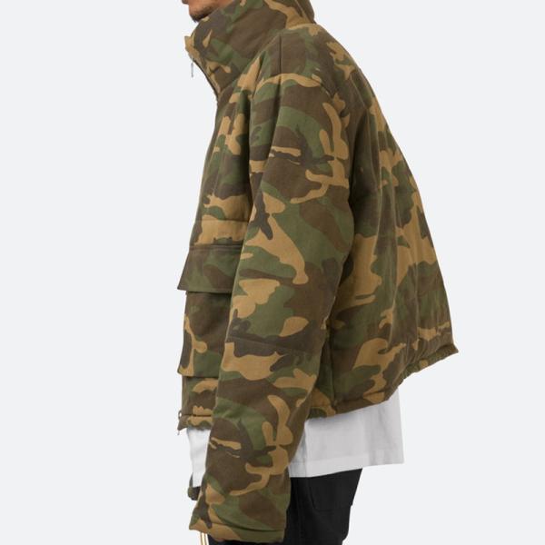 OEM Designer Puff Padded Coat Oversized Jacquard Men's Down Winter Custom Windbreaker Bubble Down Camo Puffer Jackets for Men