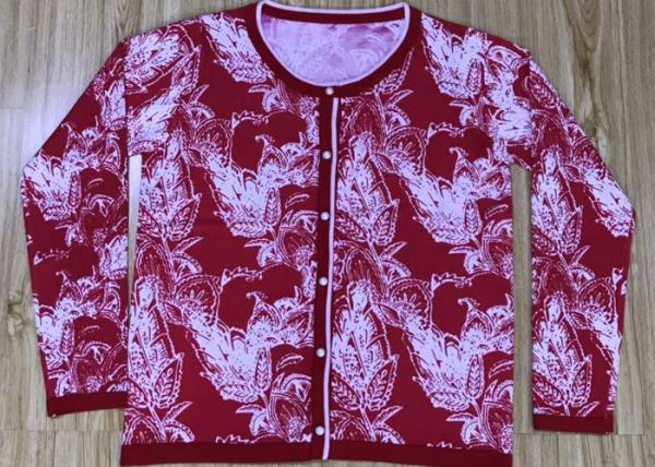 Reactive Flowers Print Womens Knit Cardigan Sweater Manufacturer In China OEM Service