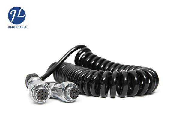 Backup Camera Coiled Trailer Cable Connector Receptacle Kit 4PIN Aviation Cable Input For Caravans
